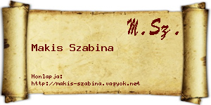 Makis Szabina névjegykártya
